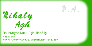 mihaly agh business card