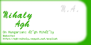mihaly agh business card